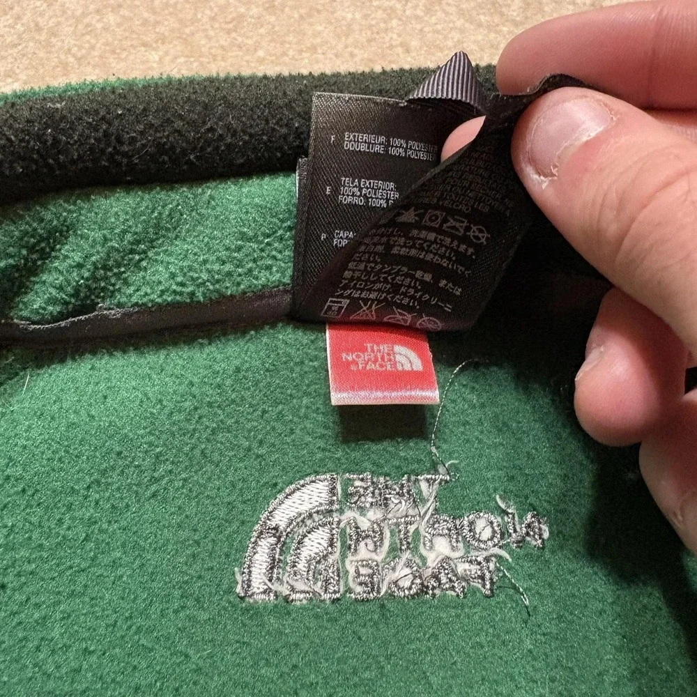 The North Face Jacket Boys XL Green‎ Black Fleece Full Zip Pockets Outdoor